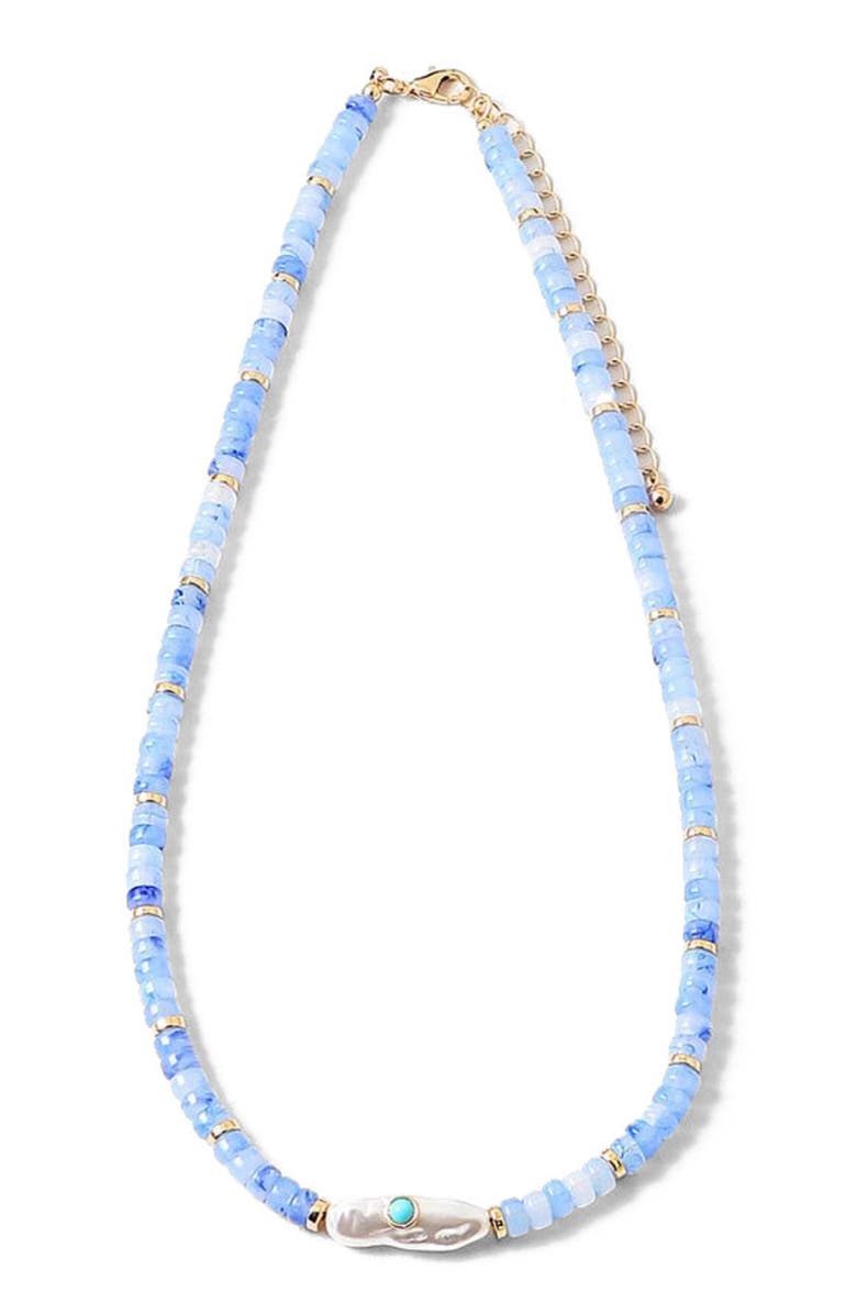 Erin McDermott Jewelry Blue Lagoon Pearl Necklace, Main, color, Blue