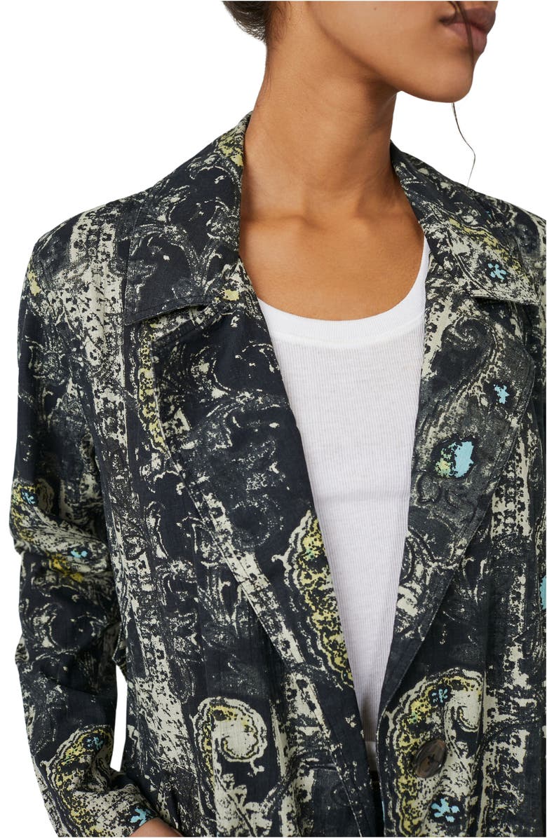 Free People Rae Paisley Print Cotton & Linen Duster Jacket, Alternate, color, 