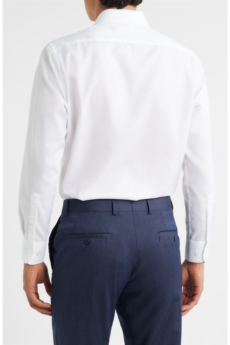 Trim Fit Twill Dress Shirt, Alternate, color, WHITE