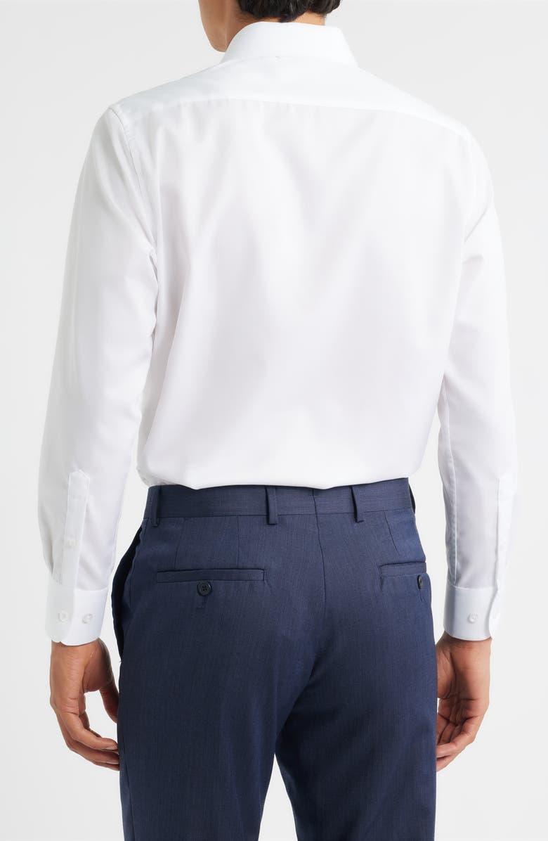 ZANETTI Solid Twill Dress Shirt, Alternate, color, White