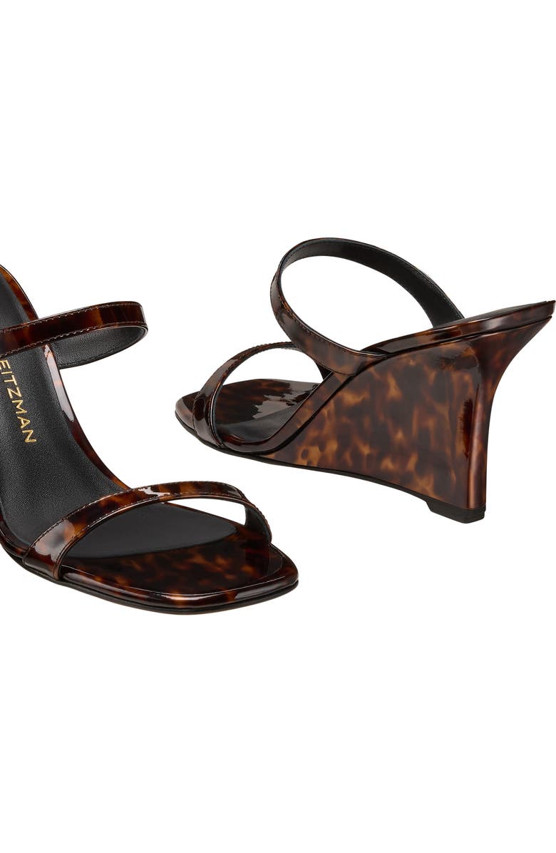 Stuart Weitzman Vinnie 85 Patent Leather Wedge Slide Sandal, Alternate, color, Classic