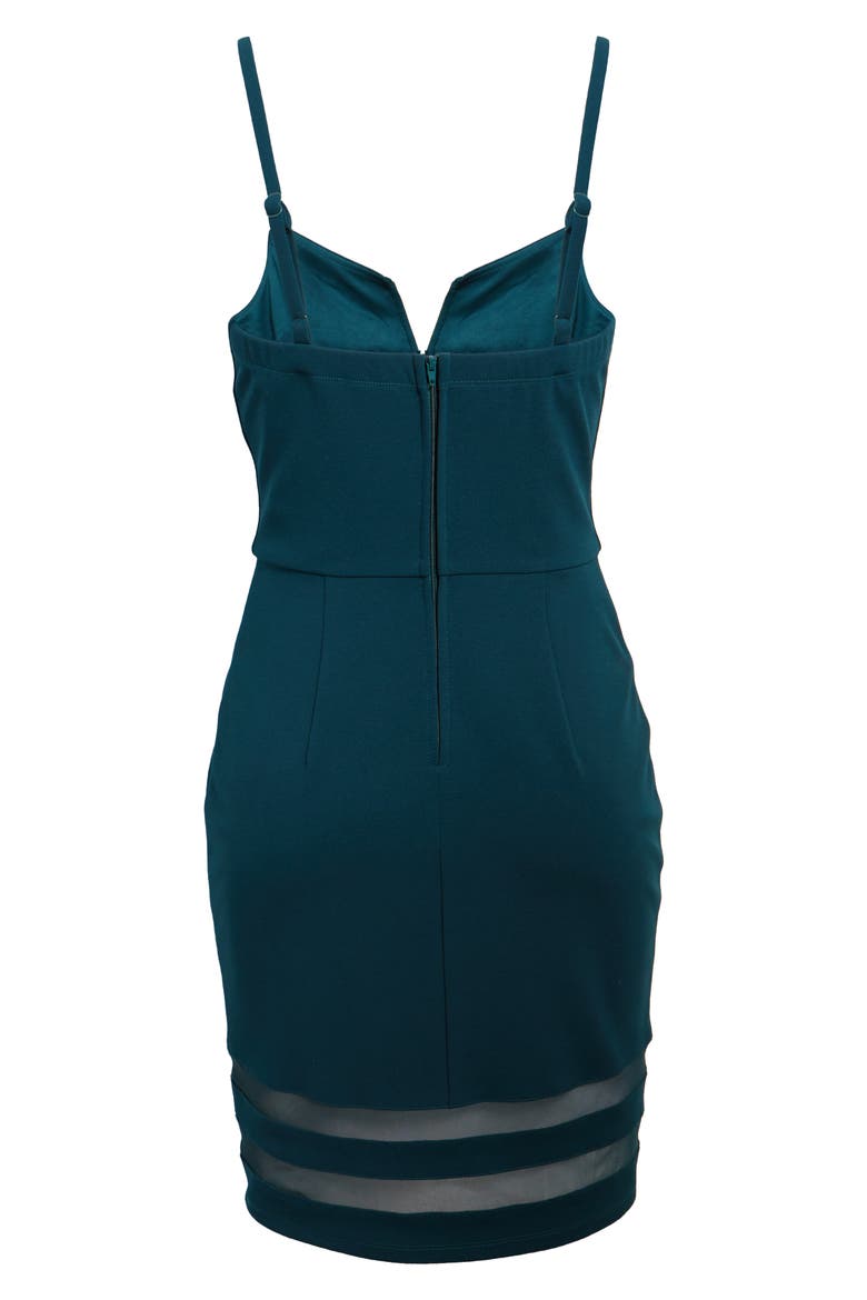 Illusion Stripe Body-Con Dress, Alternate, color, FOREST GREEN