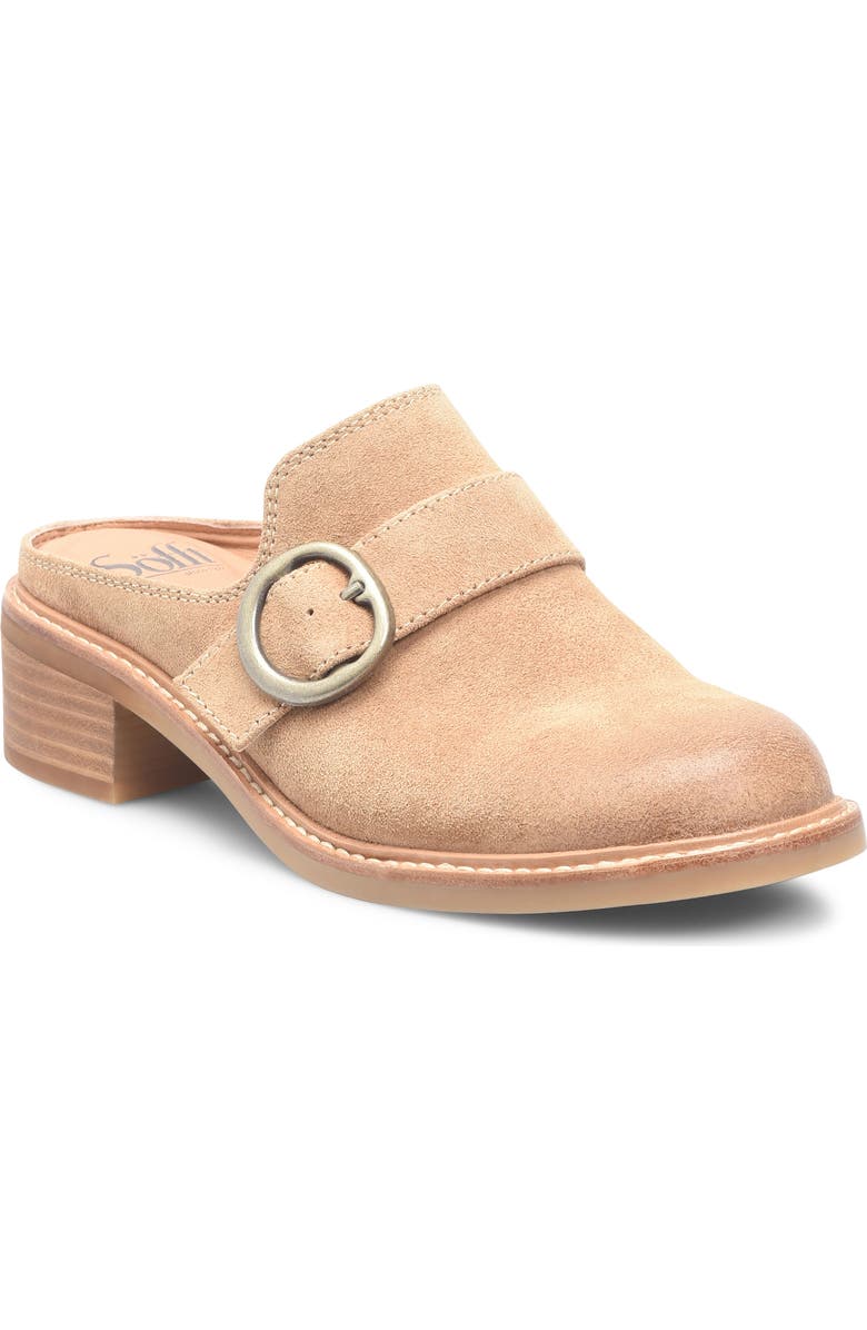 Söfft Tiffany Buckle Clog, Main, color, Cognac