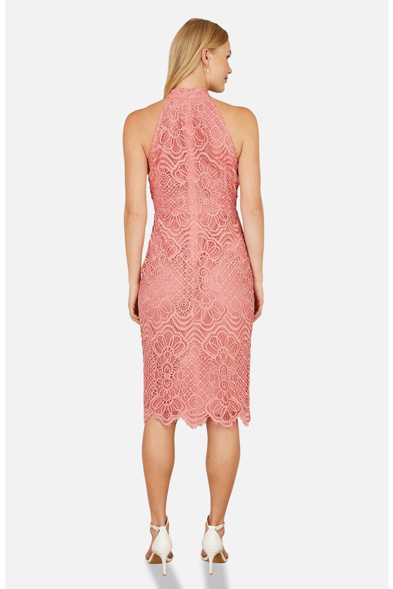 Lace Halter Neck Dress, Alternate, color, Pink