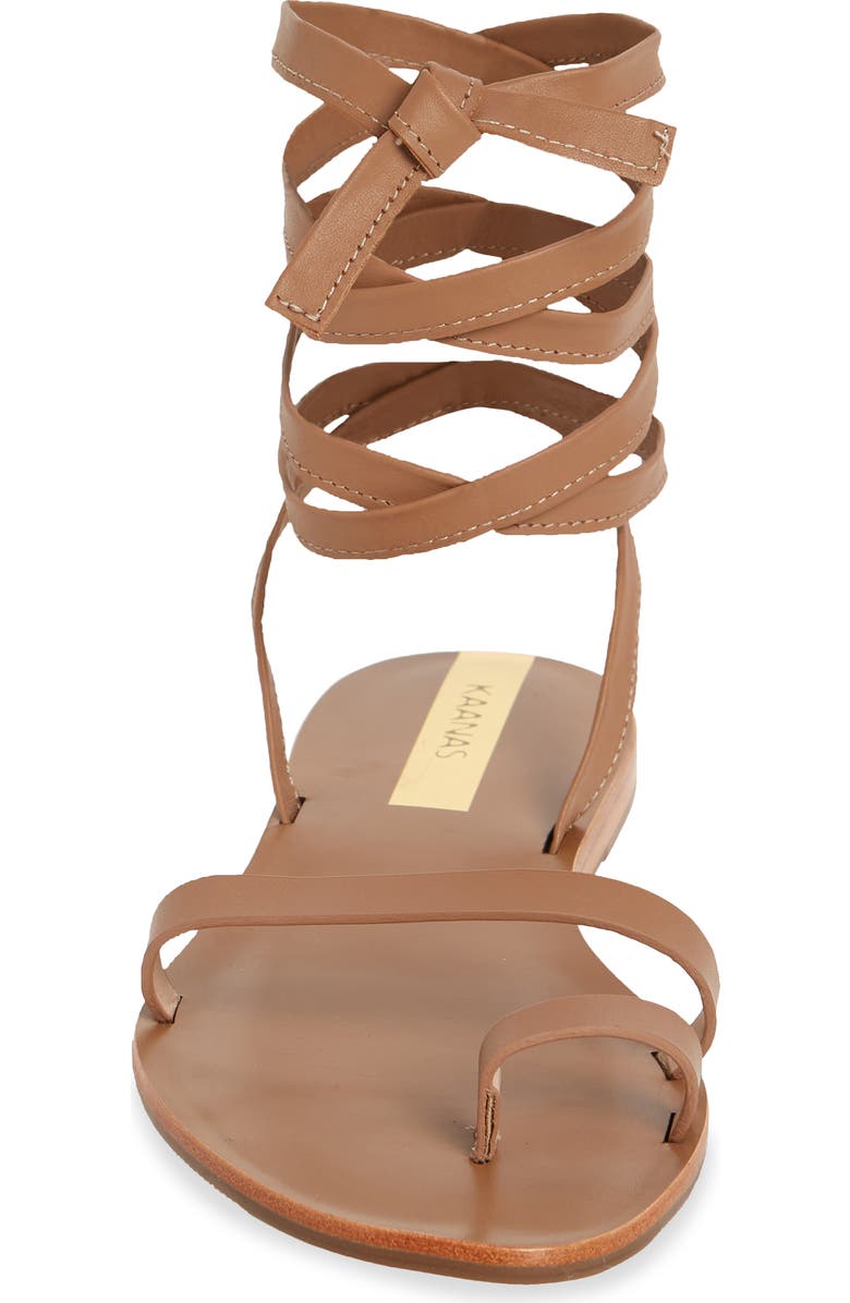 Kaanas Lingam Ankle Tie Flat Sandal, Alternate, color,