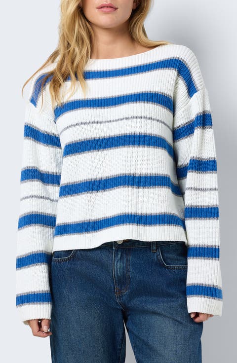 Serena Stripe Boat Neck Sweater