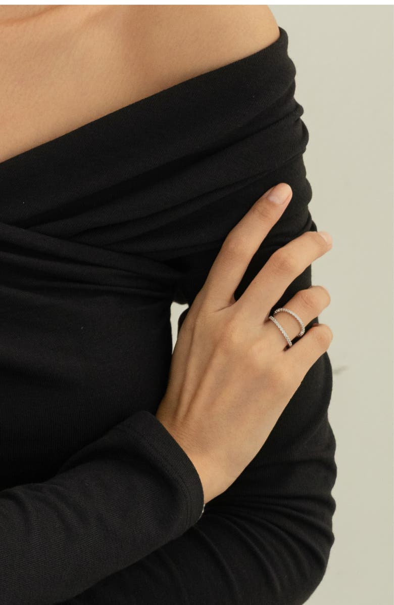 Bearfruit Jewelry Celeste Tennis Ring Set, Alternate, color, Silver