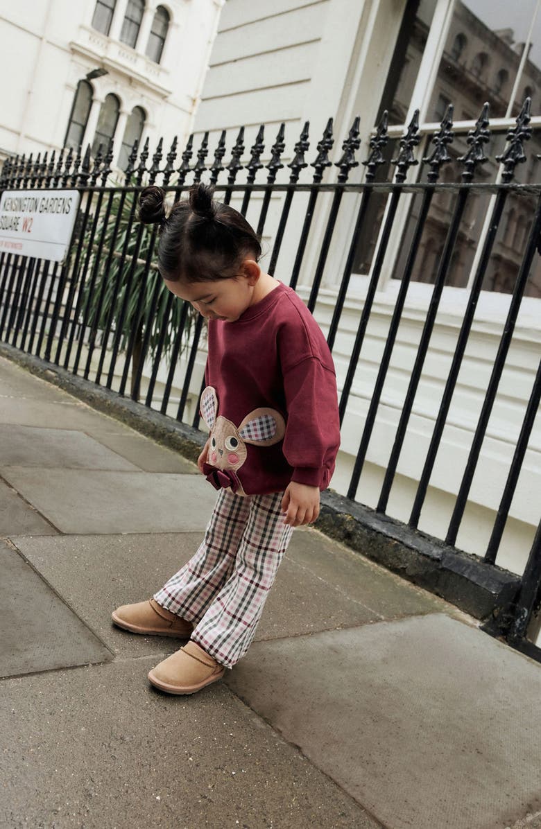 NEXT Kids' Holiday Appliqué Graphic Sweatshirt & Flare Leggings Set, Alternate, color, Burgundy