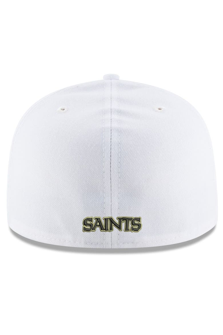 Men's New Era White New Orleans Saints Omaha Alternate Logo 59FIFTY Fitted Hat, Alternate, color, White