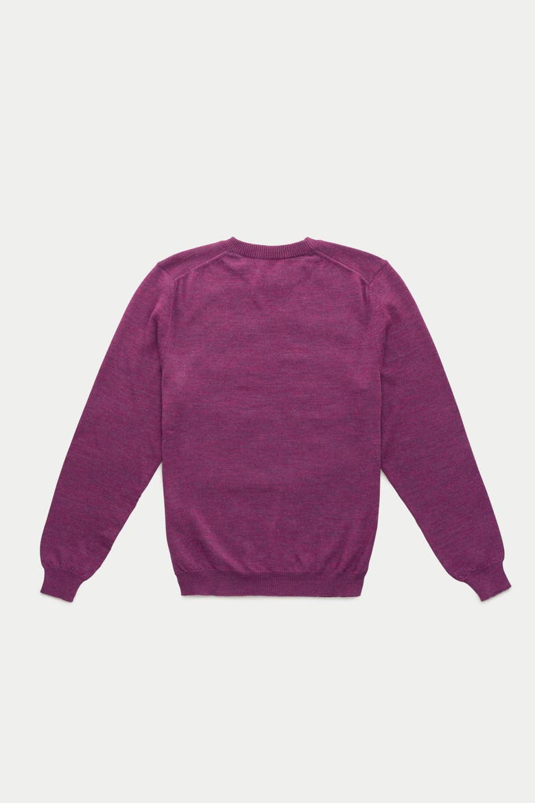 Wool Crewneck Sweater, Alternate, color, Purple