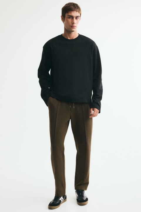 Regular-Fit Interlock Crease-Front Joggers