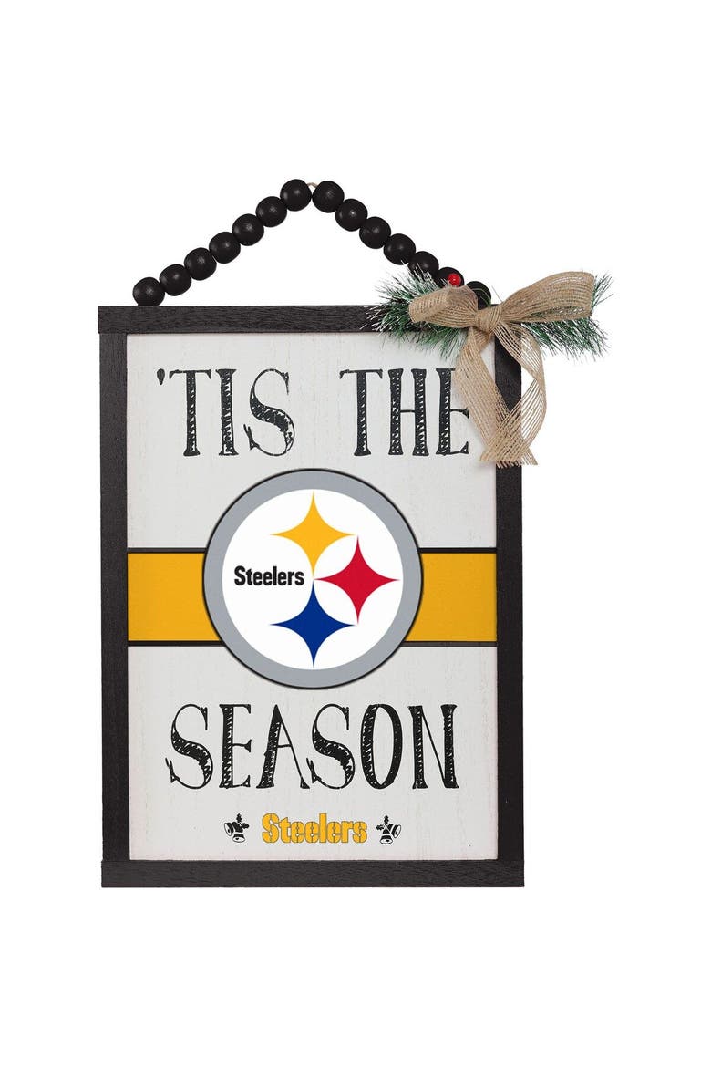 Pittsburgh Steelers 'Tis the Season Sign, Main, color, Black