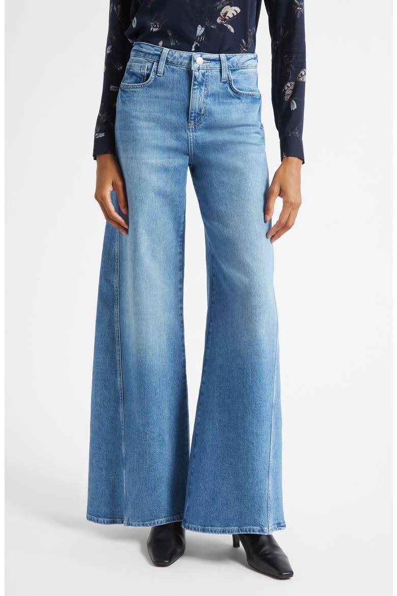 Beau Seamed High Waist Wide Leg Jeans, Main, color, KONA