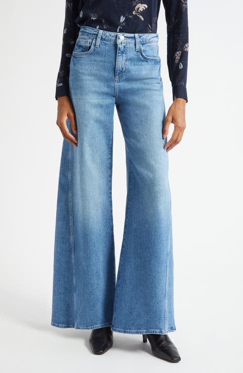 Beau Seamed High Waist Wide Leg Jeans (Kona)