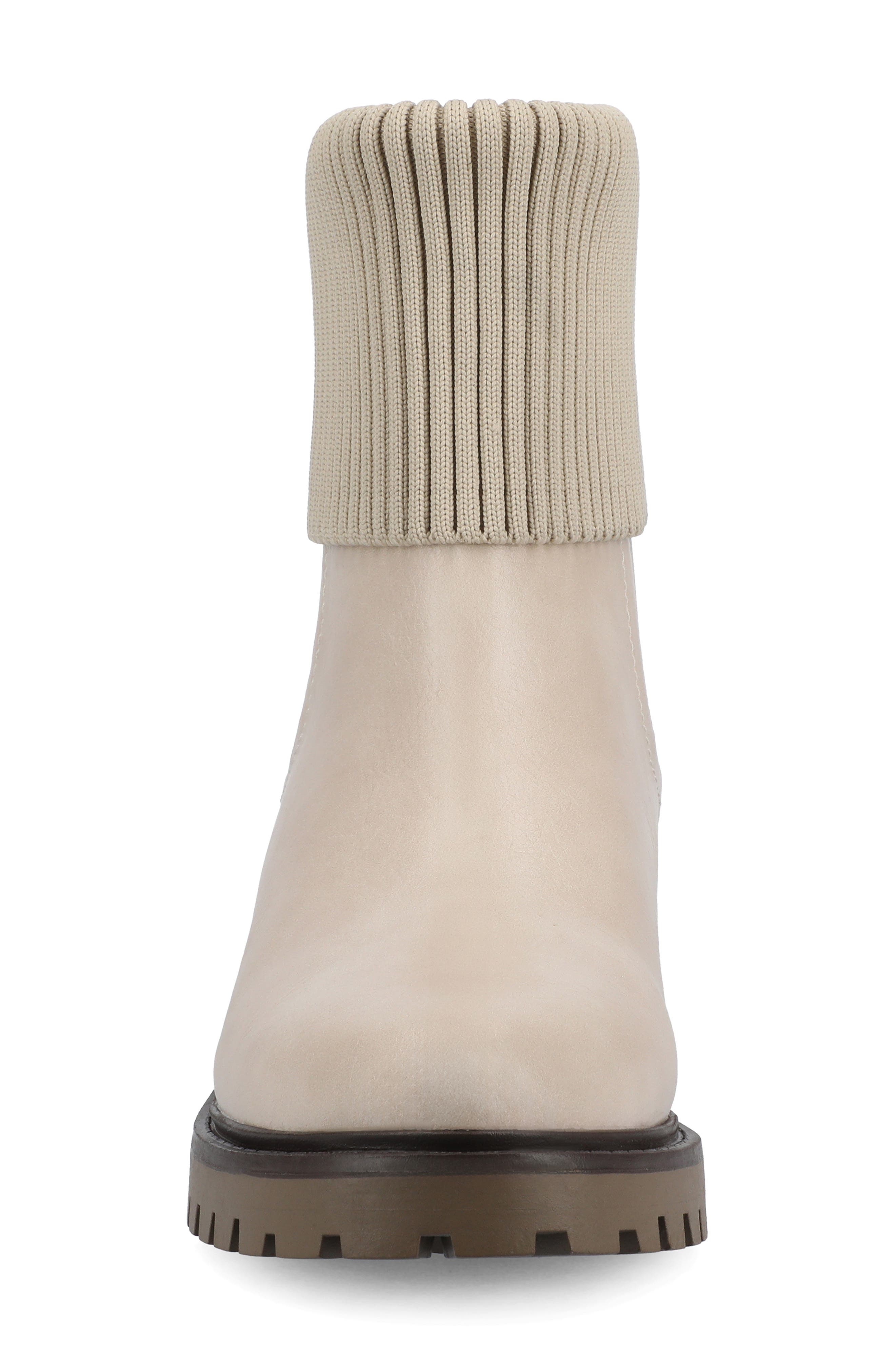 Isabeau Knit Collar Chelsea Boot - Wide Width Available, Alternate, color, BONE