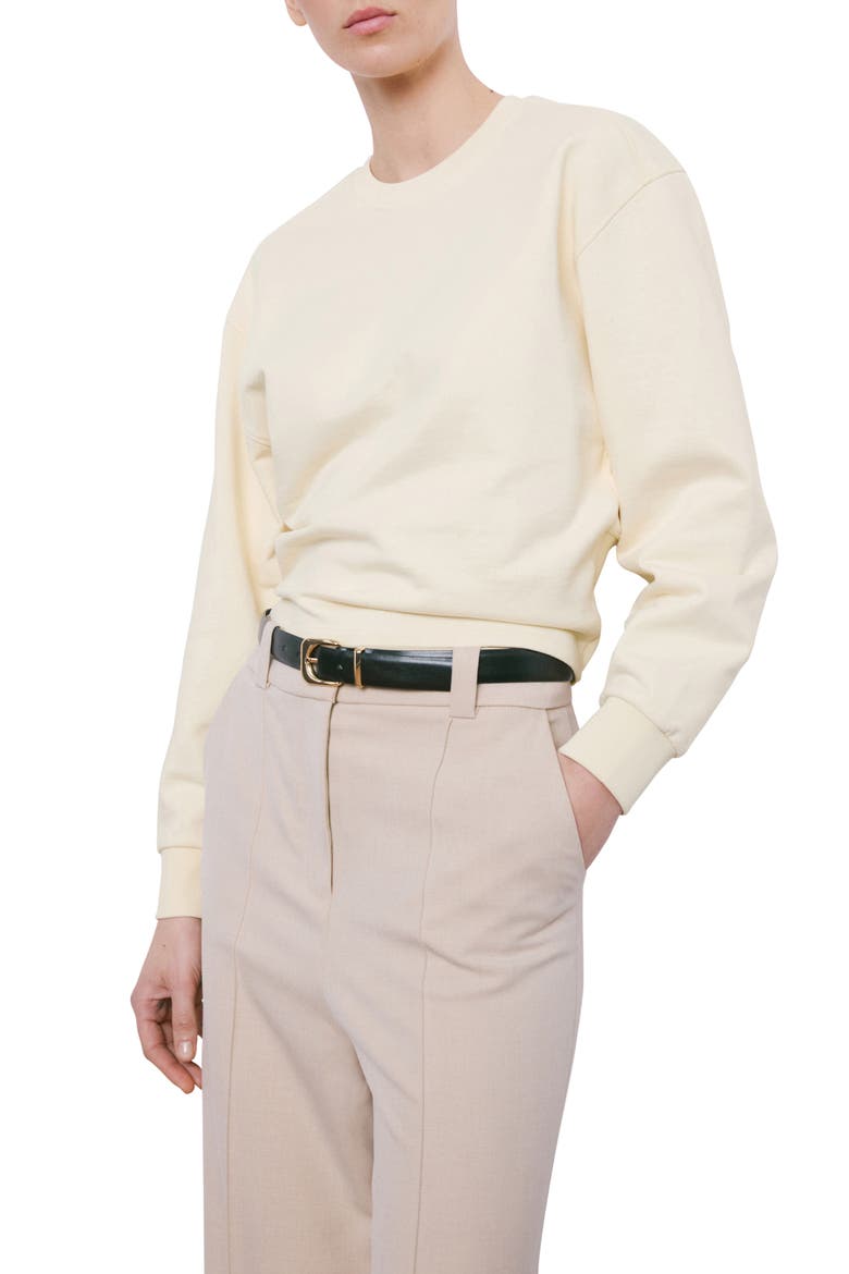 Crewneck Cotton Sweatshirt, Main, color, PASTEL YELLOW