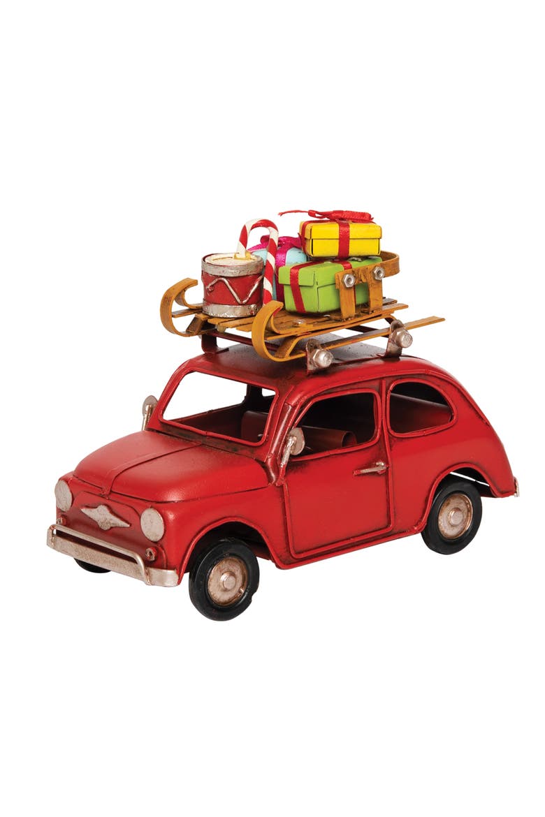 Red Car Luggage Decorative Figurine, Main, color, Red