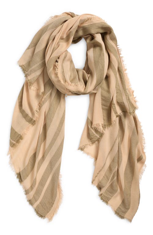 Nordstrom Sheer Stripe Pareo Wrap In Olive Covert