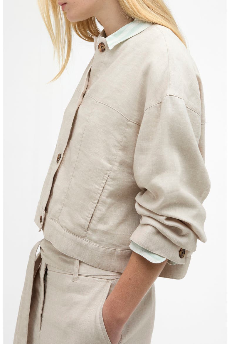 Gabby Oversize Linen Blend Twill Button-Up Shirt Jacket, Alternate, color, MIST