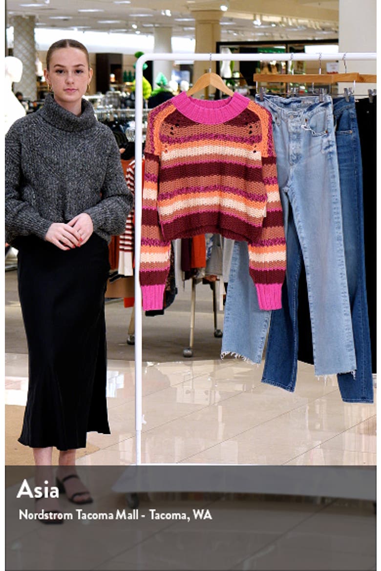 Devon Stripe Crop Sweater video