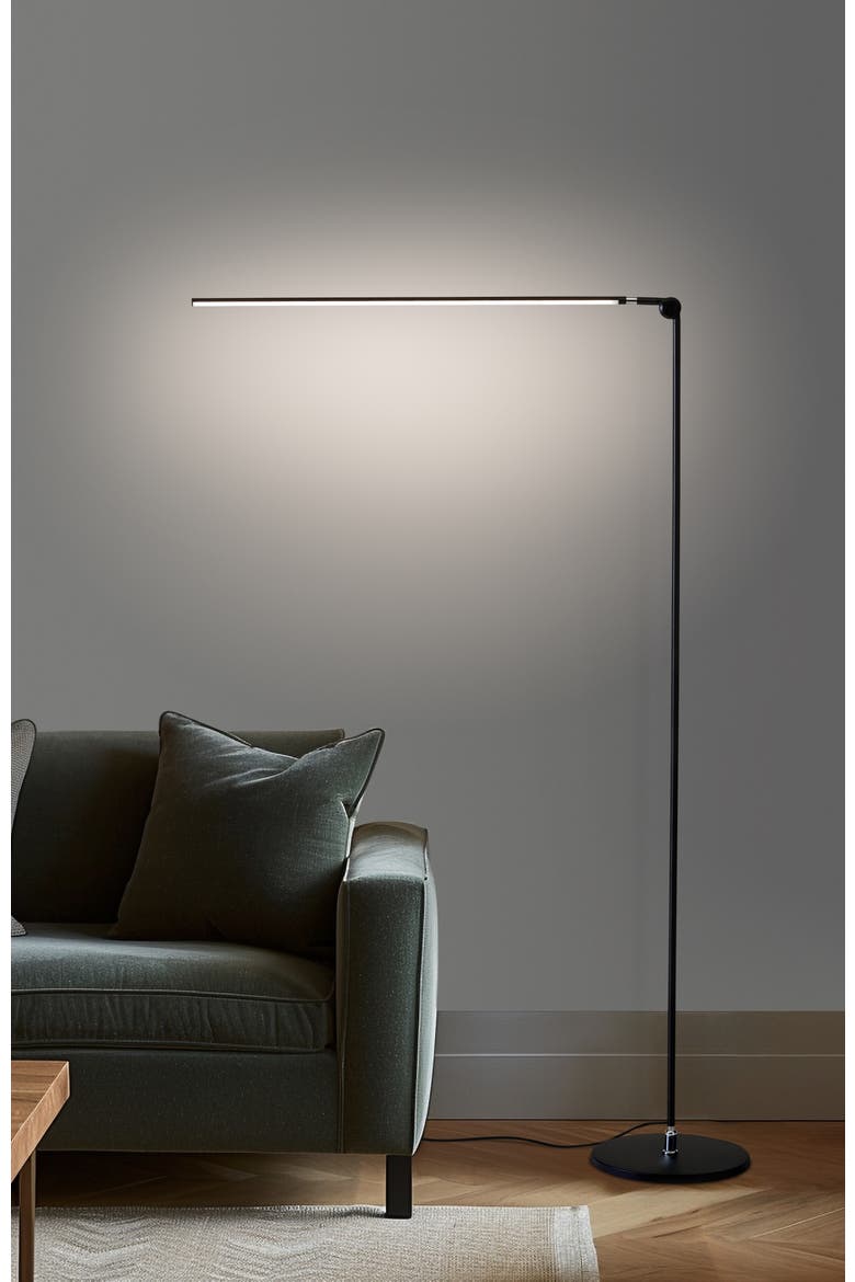Libra 54.5" 3-Way Dimming LED Floor Lamp with Adjustable Rotating Base, Alternate, color, Classic Black