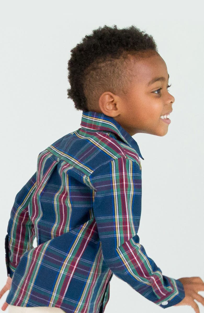 RuggedButts Plaid Button-Down Shirt & Woven Joggers Set, Alternate, color, 