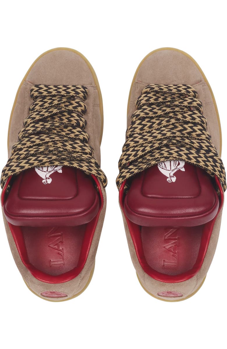 Lanvin x FUTURE HYPER CURB SNEAKERS IN LEATHER AND SUEDE FOR WOMEN, Alternate, color,