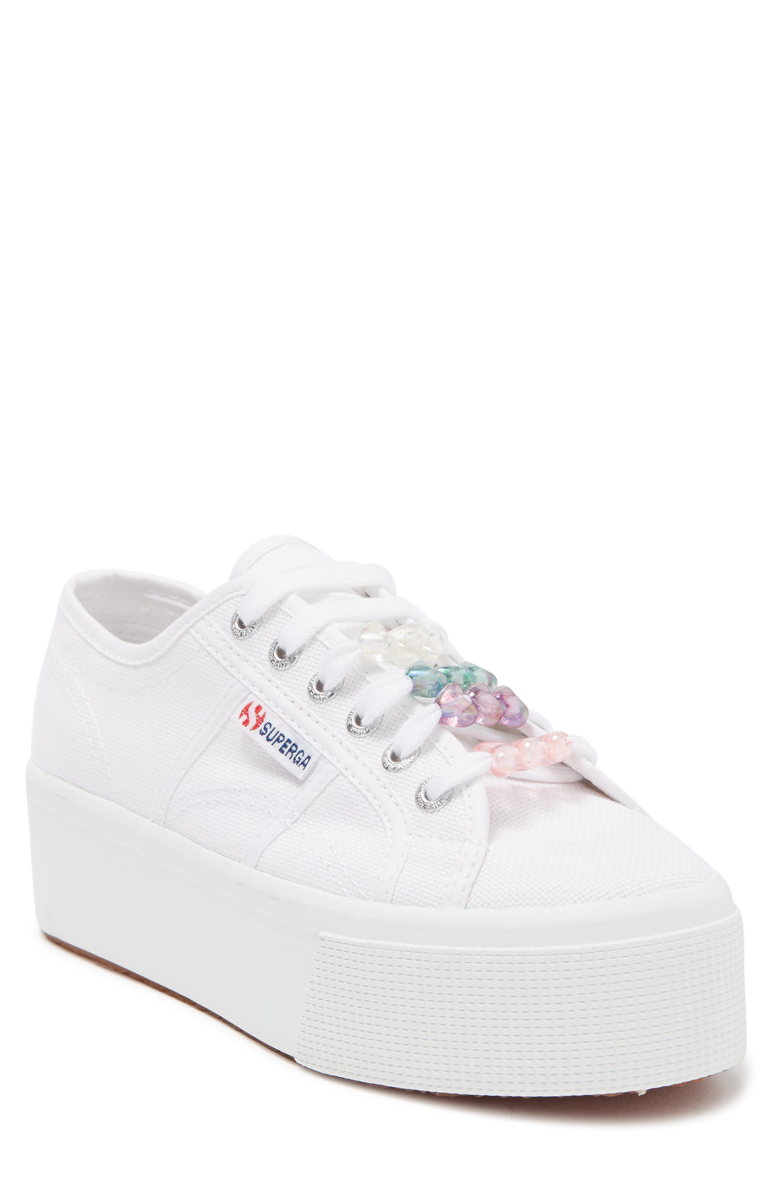 Superga Beaded Canvas Platform Sneaker, Main, color, 