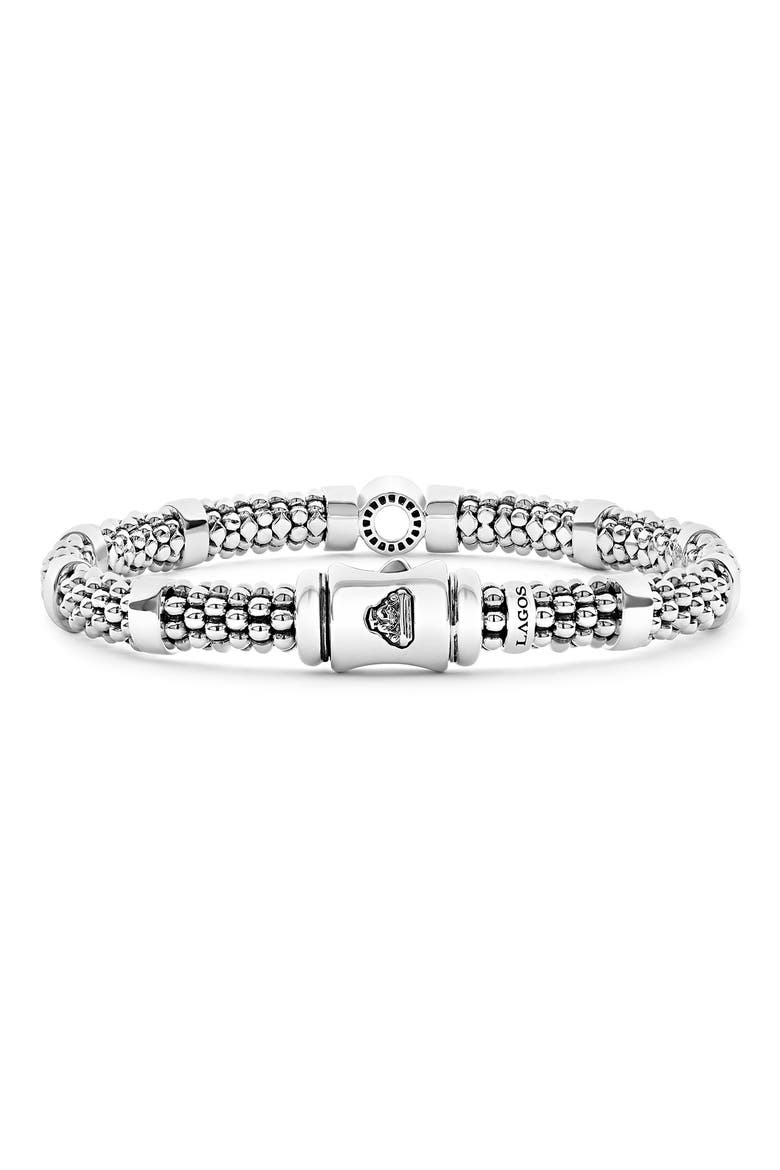Enso Caviar Beaded Rope Bracelet, Alternate, color, SILVER/DIAMOND