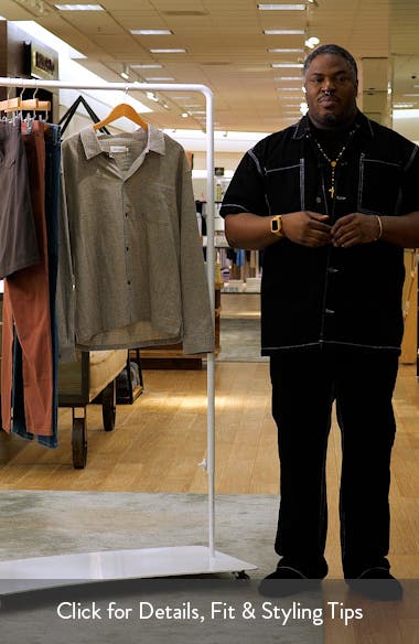FRAME Textured Cotton & Linen Button-Up Shirt (Men) | Nordstromrack