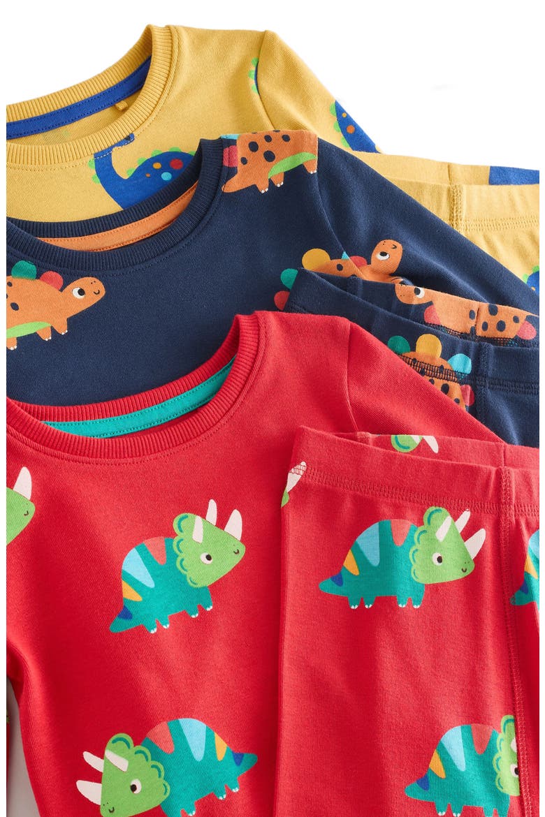 3-Pack Assorted Dino Fitted Two-Piece Stretch Cotton Pajamas, Alternate, color, MULTI
