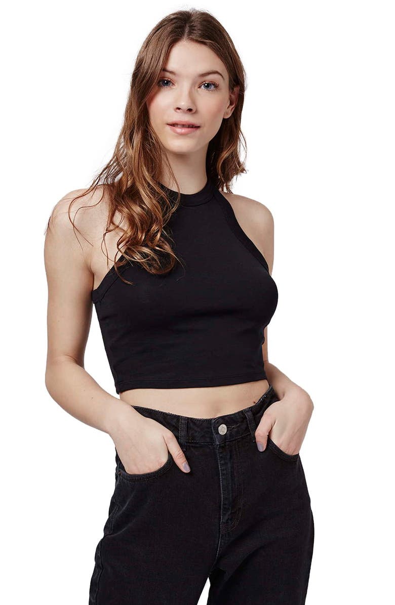 Topshop Racerback Crop Tank, Alternate, color, 