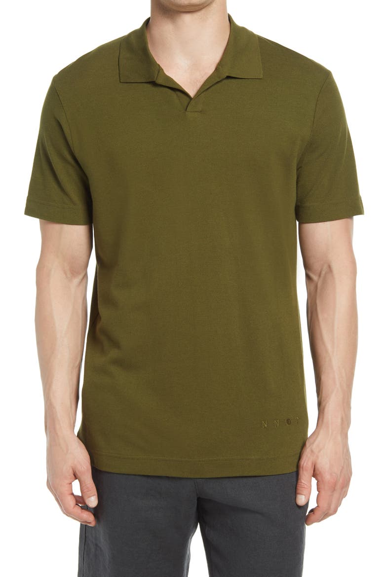 Paul 3463 Piqué Johnny Collar Polo, Main, color, ARMY