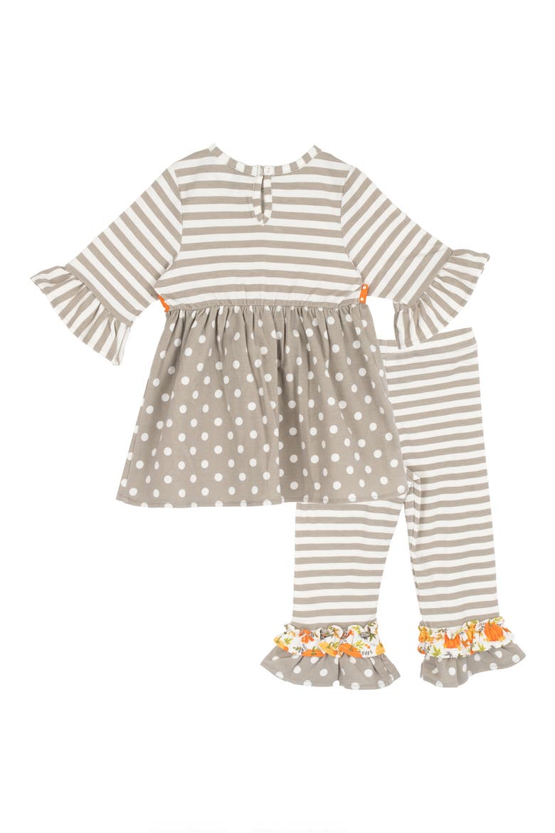 Pumpkin Appliqué Top & Leggings Set, Alternate, color, TAUPE