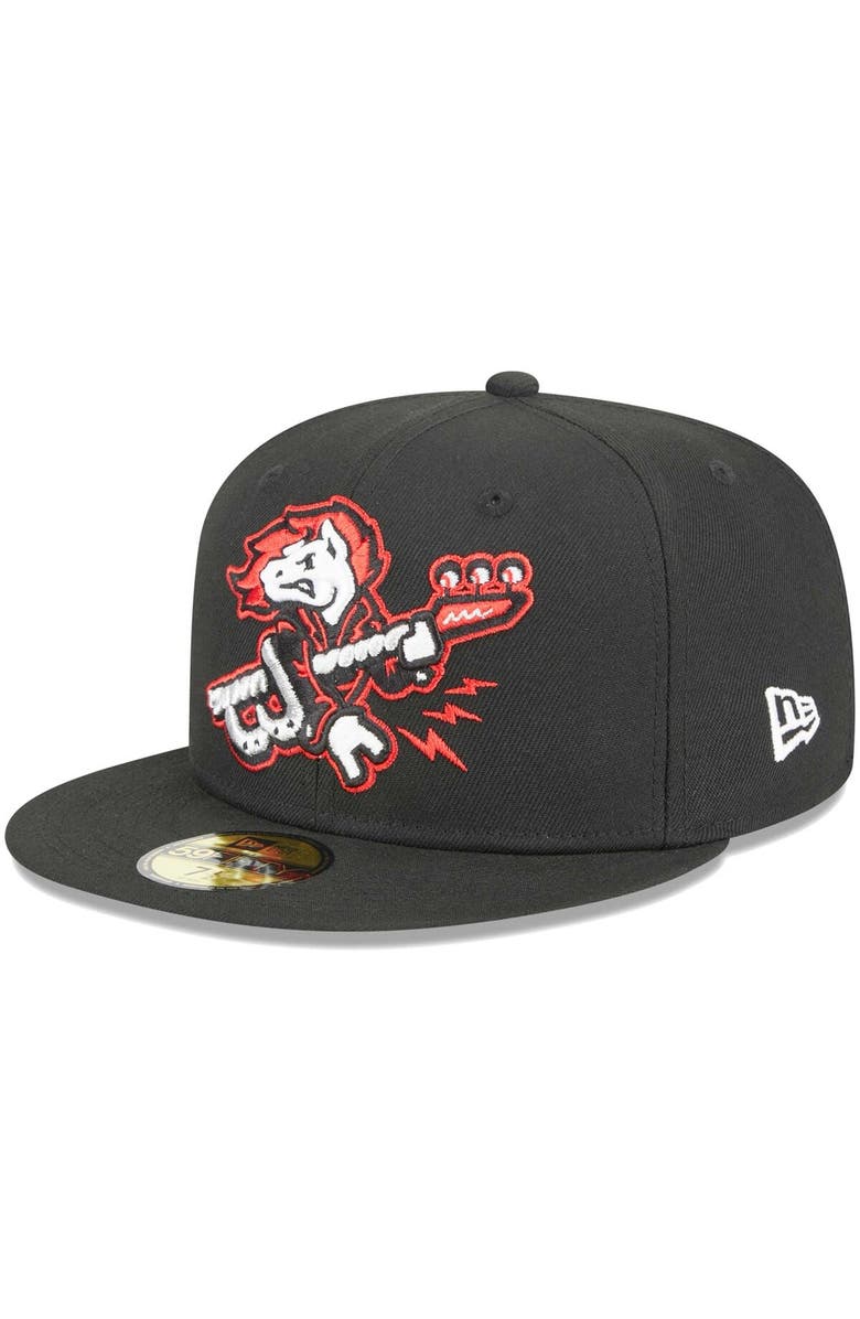 New Era Men's New Era Black Binghamton Rumble Ponies Theme Nights Binghamton Rockin' Horses  59FIFTY Fitted Hat, Alternate, color, 