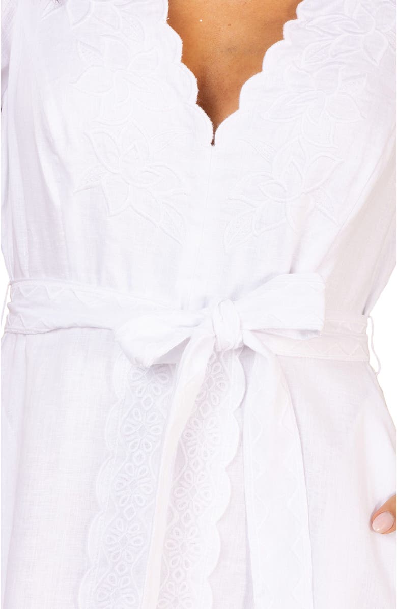 Hale Bob Azure Embroidered Linen Dress, Alternate, color, White