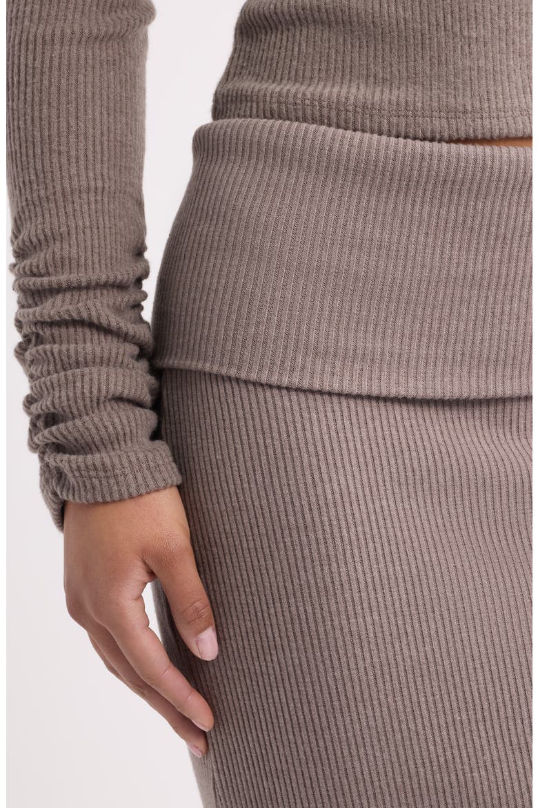 Caricia Ribbed Skirt, Alternate, color, TAUPE