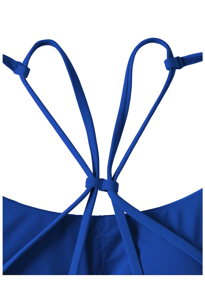 Tugless QuickDry Adjustable Strappy Back Tankini Top, Alternate, color, Bright Cobalt Blue