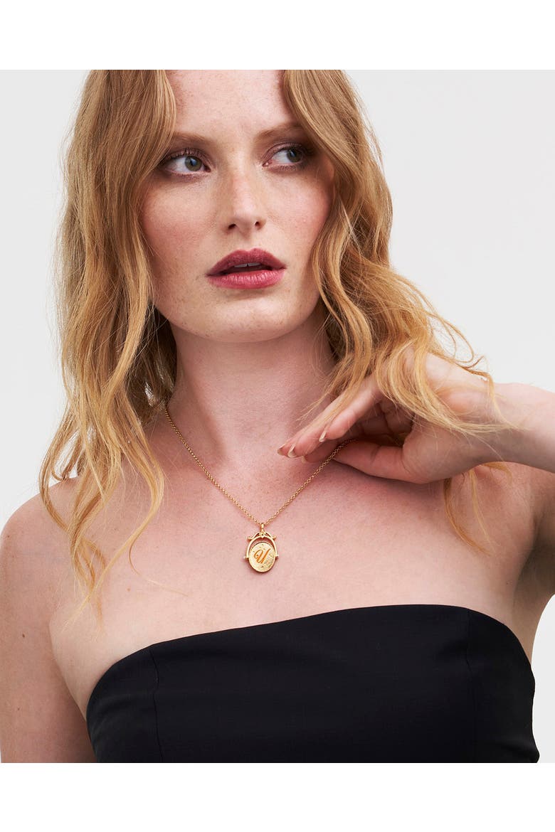 U Initial Ursinia Gold Spinner Chain Necklace, Alternate, color, Gold