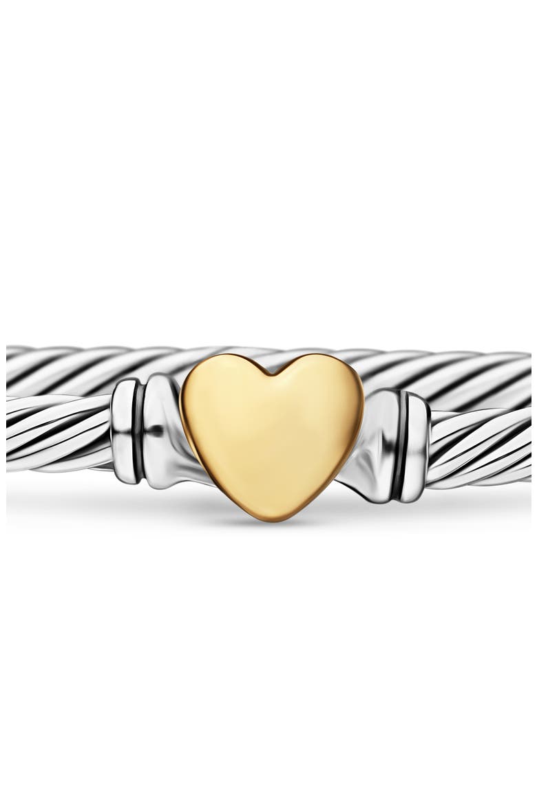Cable Collectibles® Heart Bracelet with 18K Gold, 3mm, Alternate, color, TWO TONE