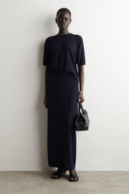 COS Rounded Merino Wool Midi Skirt