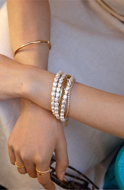 Baublebar Ondine Imitation Pearl Coil Stretch Bracelet In Yellow
