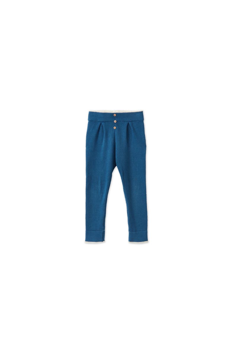 Vild House of Little Organic Cotton Nordic Knit Trousers, Main, color, Fjord Blue