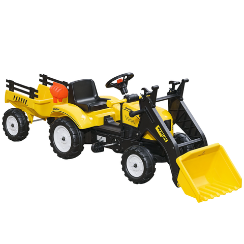 Kids Ride-On Bulldozer with Bucket, Trailer
