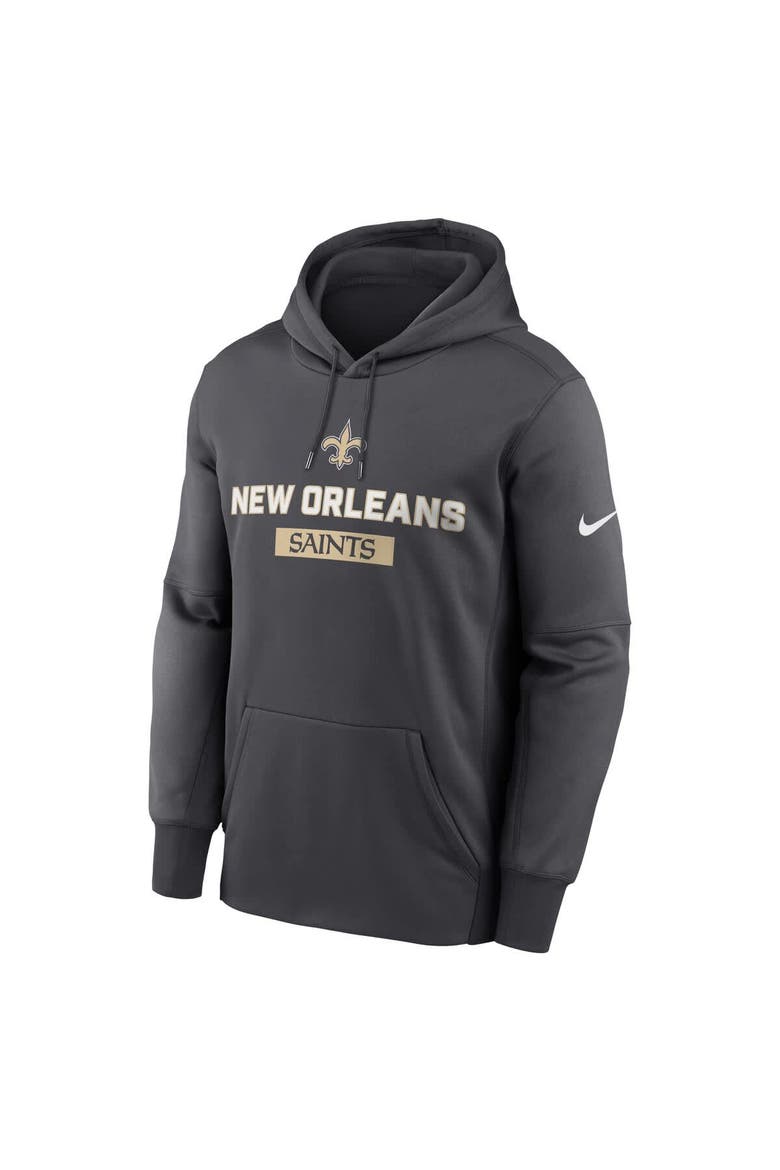 Men's Nike Anthracite New Orleans Saints Toss Sweep Performance Pullover Hoodie, Alternate, color, Anthracite
