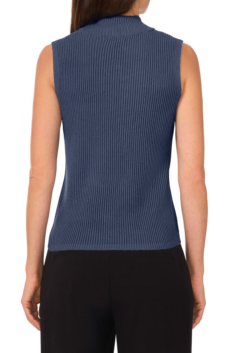 Sleeveless Mock Neck Rib Sweater, Alternate, color, NAVY HEATHER