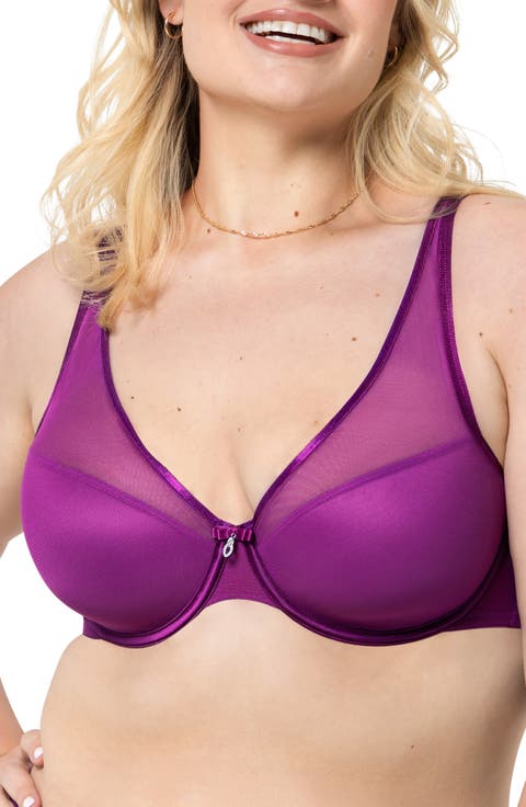 Sheer Mesh Plunge T-Shirt Bra (Plus)