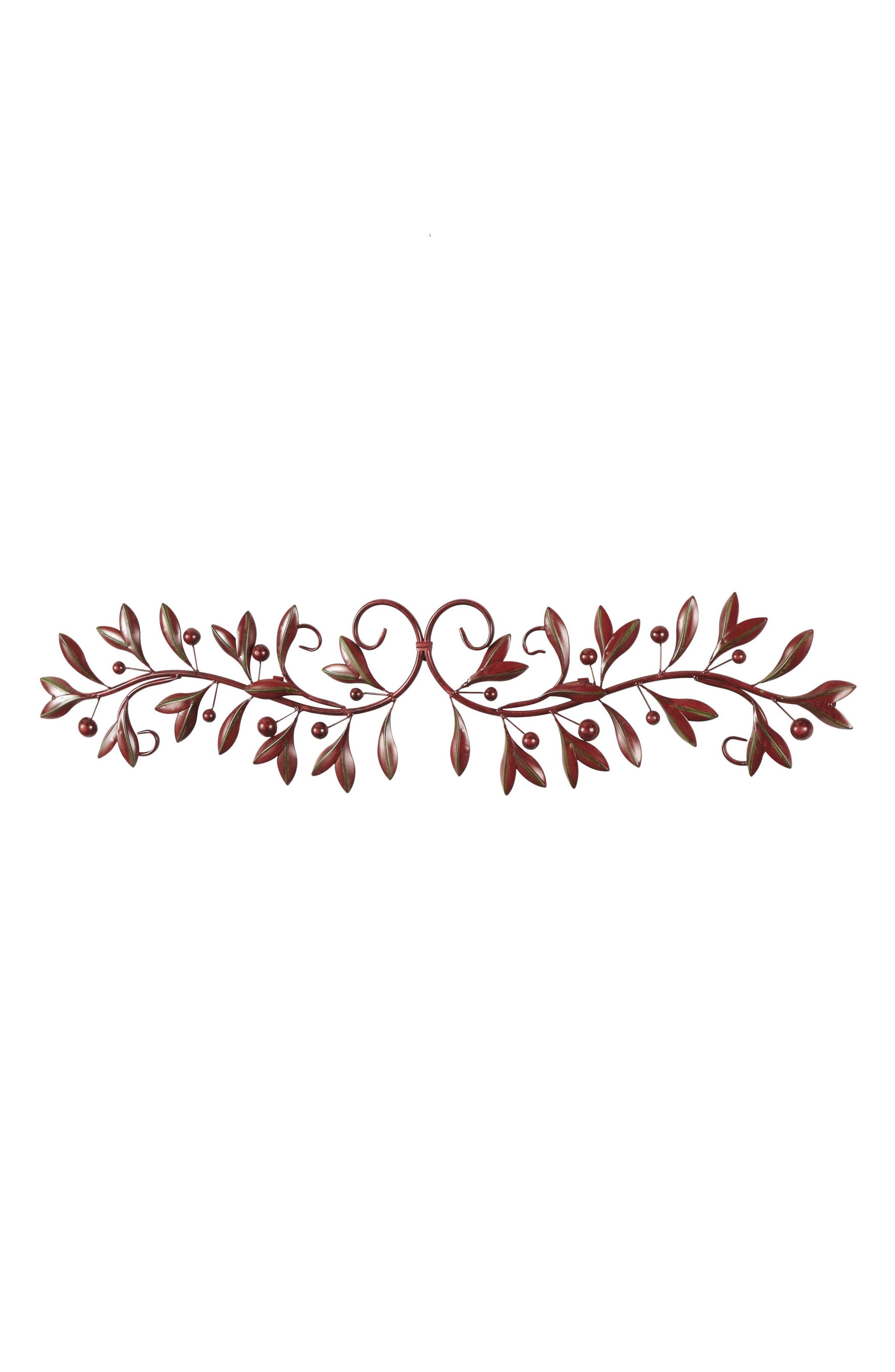 Uma Filigree Leaf Wall Decor In Red