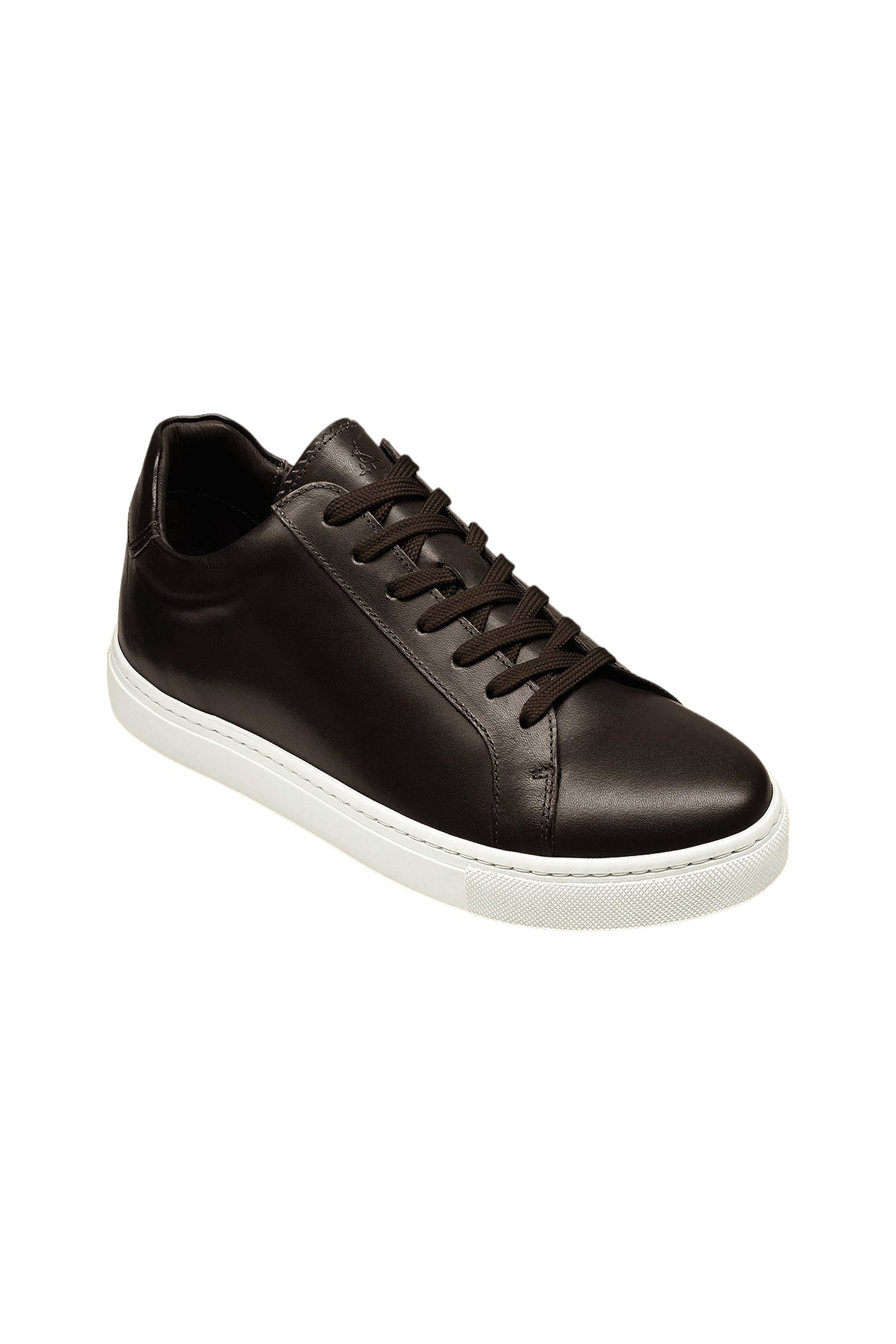 Charles Tyrwhitt Leather Sneaker, Main, color, Dark Chocolate
