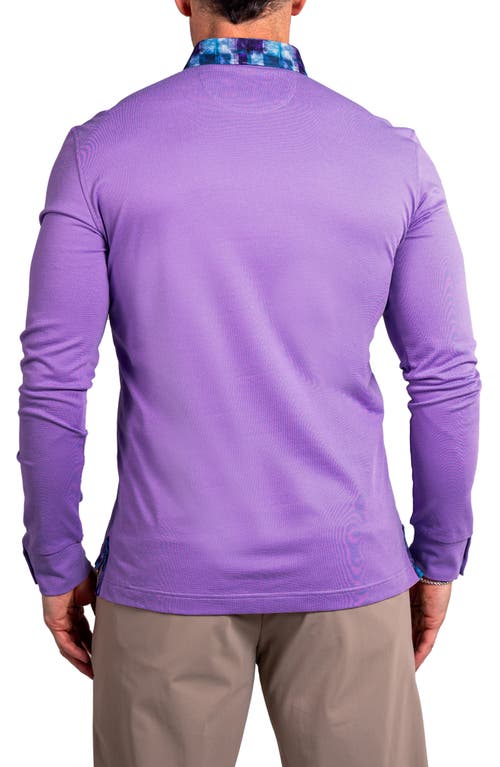 Maceoo Newton Ascension0007 Purple Long Sleeve Button-down Polo In Purple